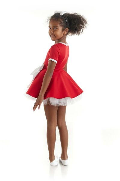 Kız Çocuk Kırmızı Beyaz Dans Kostümü - 23 Nisan Kıyafetleri, Milli Bayram Törenleri