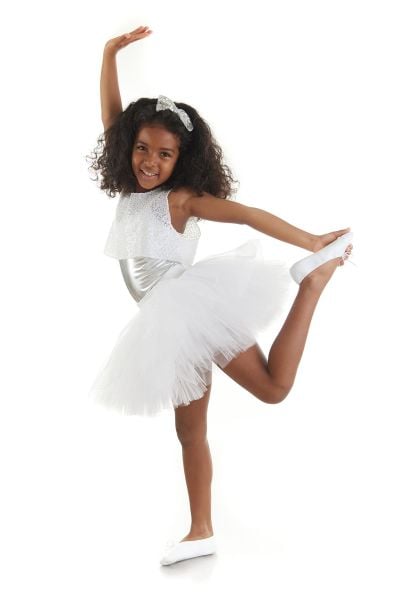 Kız Çocuk Beyaz Hip Hop Dans Kostümü - 23 Nisan Kıyafetleri