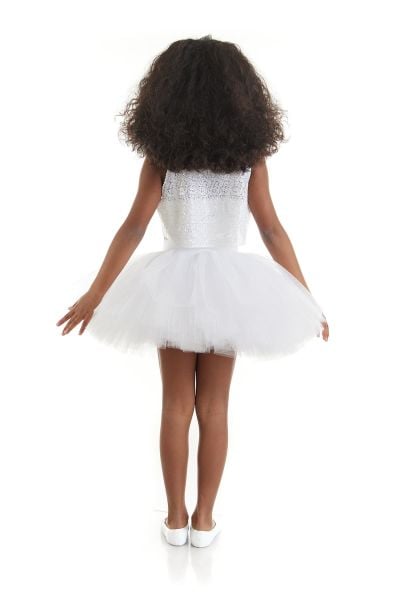 Kız Çocuk Beyaz Hip Hop Dans Kostümü - 23 Nisan Kıyafetleri