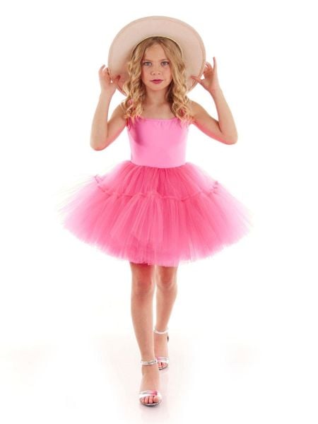 Barbie Kostümü - Neon Pembe Tütü Elbise