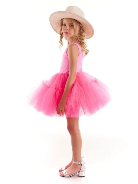 Barbie Kostümü - Neon Pembe Tütü Elbise