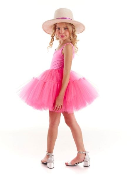 Barbie Kostümü - Neon Pembe Tütü Elbise