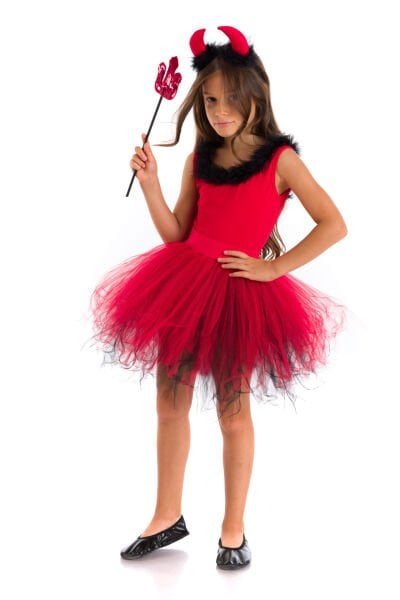 Şeytan Kız Kostümü - Kız Çocuk Halloween, Doğum Günü ve Parti Kostümleri