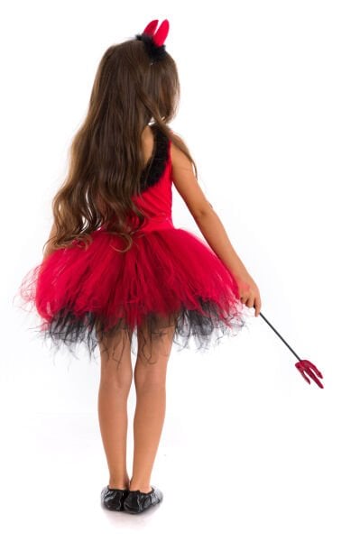 Şeytan Kız Kostümü - Kız Çocuk Halloween, Doğum Günü ve Parti Kostümleri